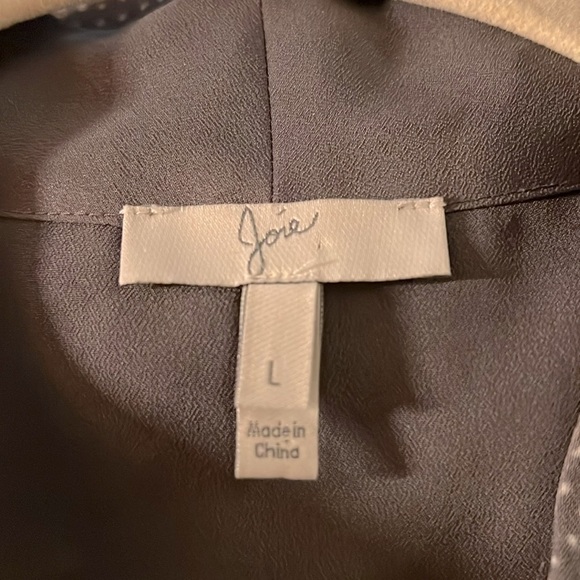 JOIE Gray & White Dot Print Sleeveless Silk V-Neck Sleeveless Top, L - Picture 4 of 4